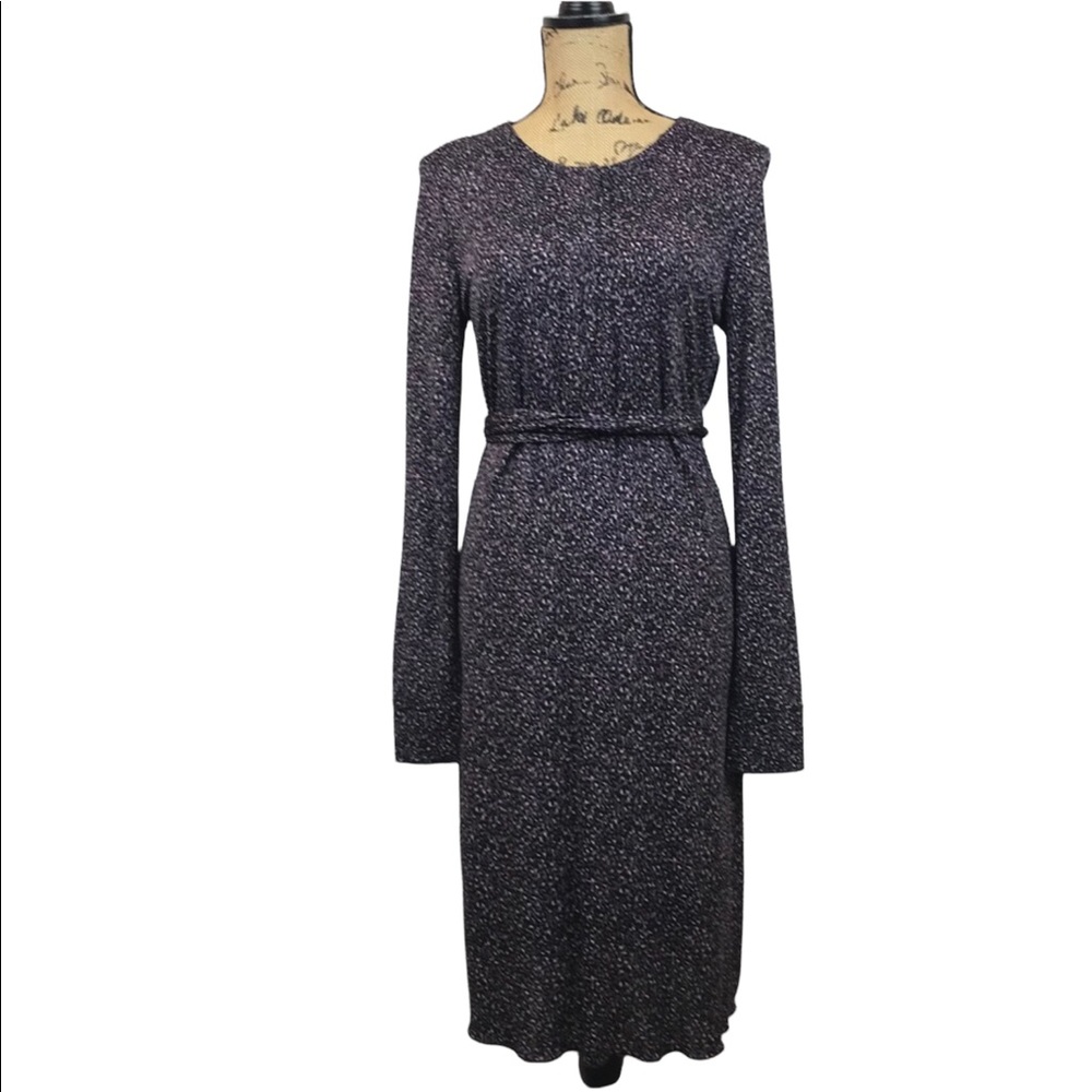 Tory Burch Jersey Long Sleeve Dress Black/Purple - Picture 10 of 10